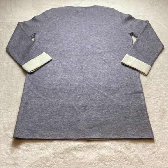 Oliver by Escio Knit Gray and Cream Open Front Cardigan Size Medium - Picture 2 of 7